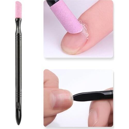 1 Pcs Quartz Nail Cuticle Remover Double-headed Reusable Polished Exfoliating Pusher Nail Tool Polishing Stick Tool