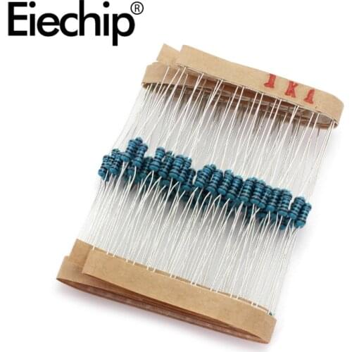 100pcs/lot 1/4W 1% Metal film resistor 0.25W resistance 1.1K ohm Throught Hole