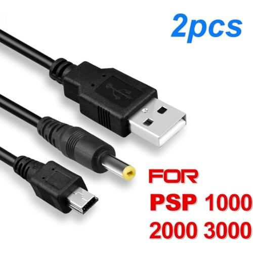 2 in 1 USB Data Cable + Charger Cable Cord For PSP 2000 3000 Gaming Parts Accessories Data Line Charger Digital Wire Cables