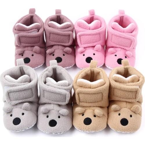 2020 Winter Newborn High-top Cotton Shoes Super Warm Snow Boots Cute Animal Print Baby Shoes Soft-soled Non-slip Baby Bed Shoes