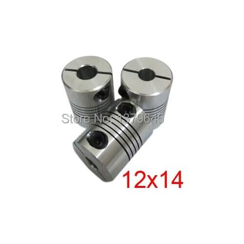 5pcs/lot Coupler 12mm to 14mm Flexible Shaft Coupler 12x14mm Flex Clamp Shaft Coupling Connector Diameter 32mm Length 40m