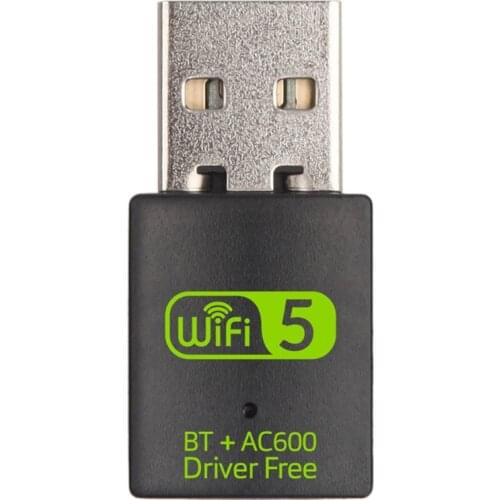 600Mbps WIFI USB Adapter Free Driver With Bluetooth 2 in 1 Dual Band 5GHz LAN Ethernet Adapter USB Network Card 100pcs/lot