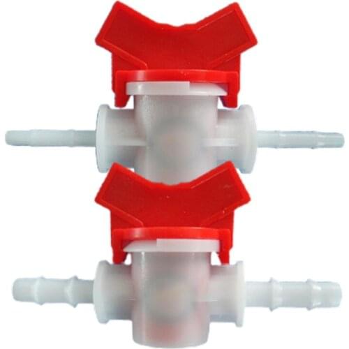 Small Equipment Accessories 4/ 6/ 8/10/12/16/ 20/25mm-Hose Barb Two Way Plastic Ball Val ve Aquarium Garden Irrigation