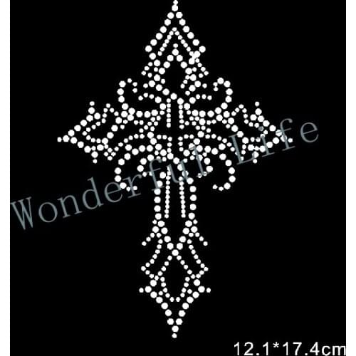 Free shipping CROSS Heat Transfer Hotfix Iron On Motifs design made in China