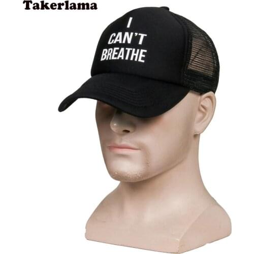 I cant breathe Hat Cap Baseball Summer Sun Protection Mesh Trucker Hat for Women Man Outdoors