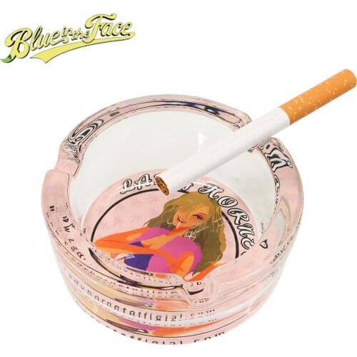 Blue in the Face Crystal Ashtrays