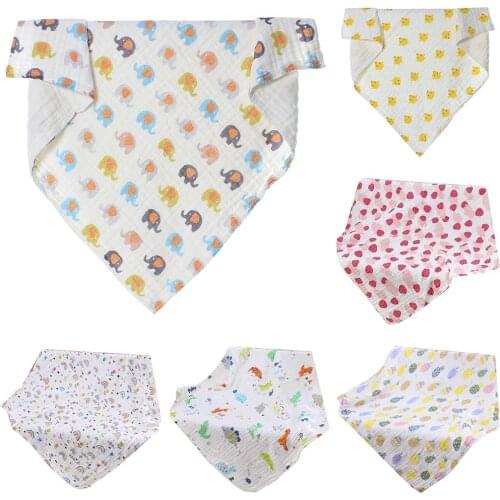 110x110cm 6-Layer Dinosaur Print Baby Blanket Bath Towel Back Seat Cover Quilt