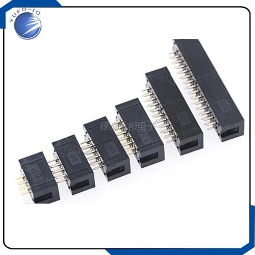 IDC Box Header DC3 Double-Row 6/8/10/12/14/16/18/20/24/26/30/34P-50P JTAG Socket Connector Black 2.54mm Pitch 100% New 20pcs/lot