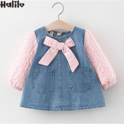 Джинсовые платья для малышек Halilo China At AliExpress