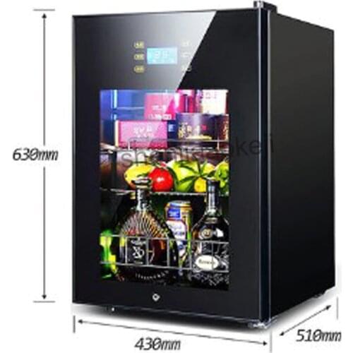 Cold Storage Refrigerator 62L Wine Refrigerators transparent glass door tea drinks freezers -5to10 degrees C food sample cabinet
