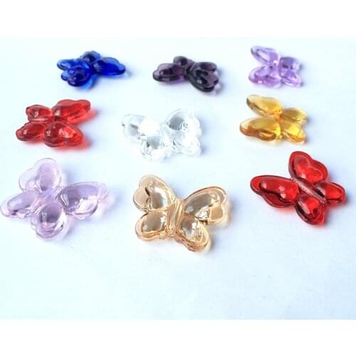 Free Shipping 32pcs/lot Hot sale 28*35mm butterfly shape crystal glass accessories for garland strand glass curtain pendants
