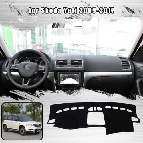 For Skoda Yeti 2009-2017 Dash Cover Mat Dashmat Dashboard Cover Protective Sheet Carpet Styling