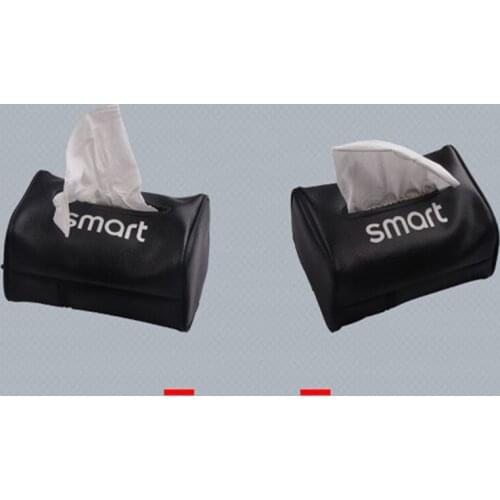 Leather Car Armrest box Chair back Door slot tissue bag for Mercedes smart 451 450 453 fortwo forfour