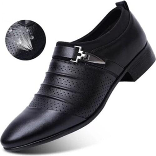 2019 black brown white mens shoes mens pointed dress shoes high quality summer non-slip openwork sandals mens dance shoes