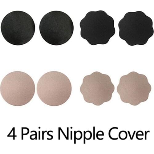 4 Pairs Sexy Silicone Breast Petals Nipple Cover Stickers Invisible Bra Pasties Pad Push Up Stick On Bra Accessories