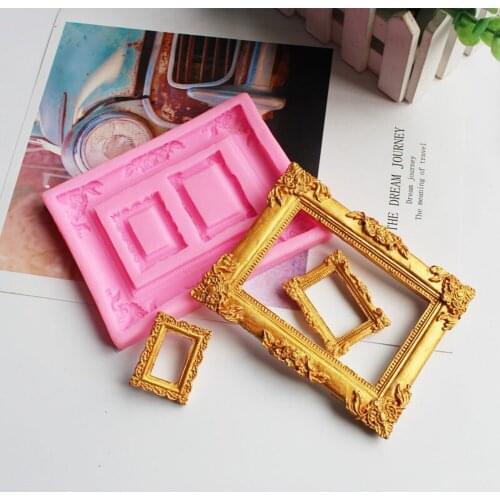 New Arrival Retro Photo Frame Silicone Mold DIY Fondant Cake Chocolate Clay Decorative Tool Wholesale Dropshipping