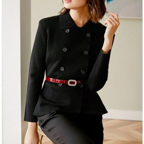 Slim fit suit New Short Knitwear cardigan short coat women s autumn commuting can customized big size