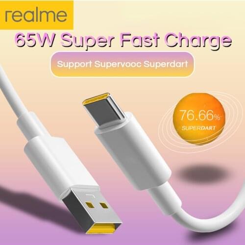 Original Vooc Cable For Realme Usb C Charge Rapide 6.5A Super Dart Fast Charging For GT Narzo 30a 20pro X50 Pro 5g X7 Xt X2 Cabo