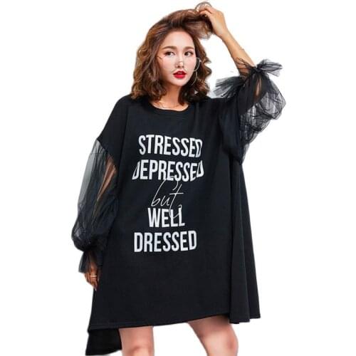 ARCSINX Plus Size Women Dress 8XL 7XL 6XL 5XL 4XL Mesh Ruffles Womens Dress Spring Korean Oversize Large Size Dresses Women
