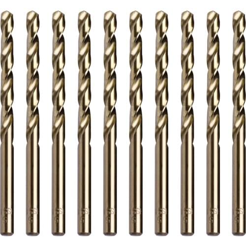 10Pcs/Set 5mm M35 Triangle Shank HSS-Co Cobalt Twist Drill Spiral Drill Bit