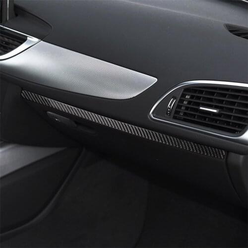 Carbon Fiber Interior Decoration Media Knob Button Warning Light Co-plite Pannel Cover Trim Stickers for AUDI A6 C7 2012-2018