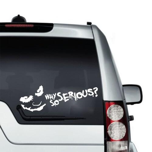 JOKER Why So Serious Decal Sticker For Laptops Trucks Vehicle Charger Mustang Challenger 4x4 Offroad Vinyl