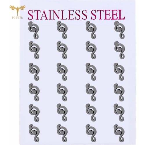 Hip-Hop Woman Man Stud Earrings rock Music Note Earrings for Bar Carnival Party 12 Pairs of Earrings Wholesale