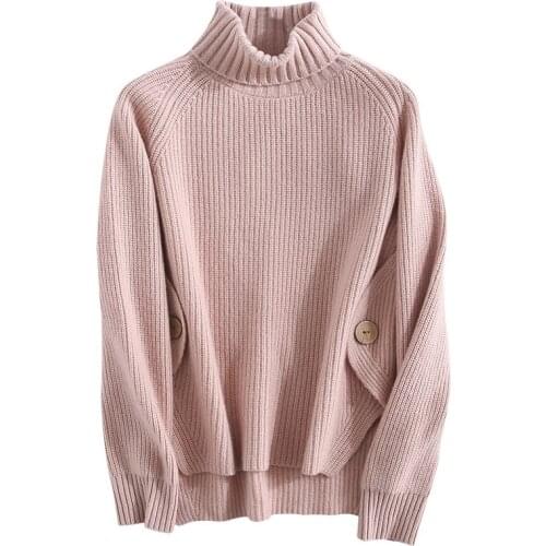 Joyful Only 2021 winter new cashmere sweater women high neck lapel solid color drawstring thin sweater wool knit sweater thick