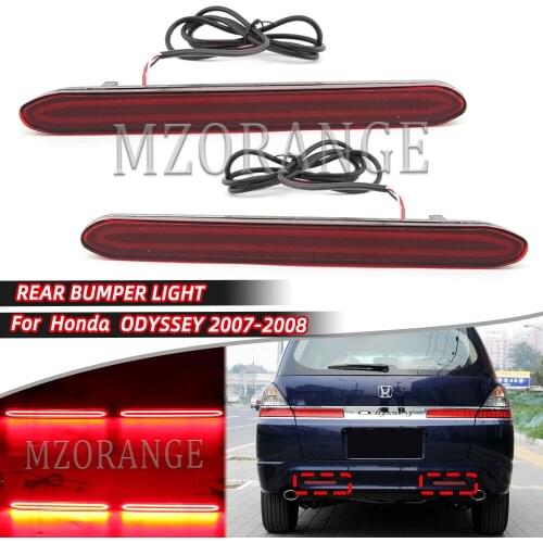 2Pcs LED Rear Bumper Tail Light For Honda Odyssey 2007 2008 Warning Stop Signal Brake lamp car Accessories