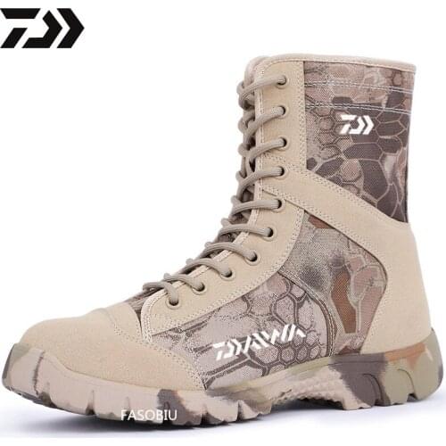 2021 New Daiwa Men Outdoor Shoes Non-slip Fishing Shoes Breathable Winter Shoes Camouflage Keep Warm Climbing Shoes Wading Shoe