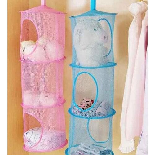 3 Shelf Hanging Storage Net Organizer Bag Bedroom Door Wall Closet Organizers