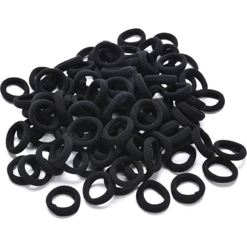 50Pcs/Set Solid Color Hair Ropes Black Nylon Elastic Hair Bands Ponytail Rubber Bands Scrunchie Headbands Hair Accessories