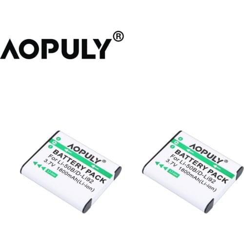 2 pcs 1800mAh Li-50B D-LI92 Li 50B D LI92 Li-ion camera Battery for Olympus MJU Stylus 1010 1020 1030SW 9000 SH21SH25 SP720UZ