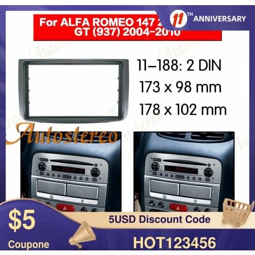 Car radio Frame Panel Auto Radio Stereo Fascia For ALFA ROMEO 147 2005-2011 Dash Installation Kit Audio Player Surround Panel
