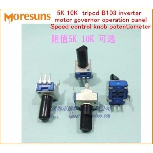 Free Ship 10PCS/LOT 5K 10K tripods B103 inverter motor governor operation panel speed control knob potentiometer