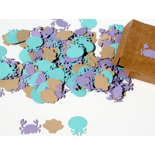Glitter under the sea jeyfish crabs Confettis Nautical wedding birthday Table decor scrapbook scatters party decoartions