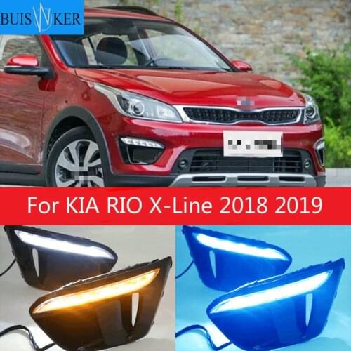 For KIA RIO X-Line 2018 2019 LED DRL headlight headlights daytime running lights fog lights fog light foglights Russian version