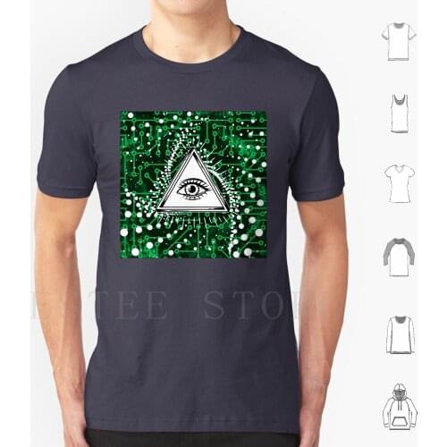 Divine Data T Shirt Print Cotton Abstract Green Electronic White Geometric Divine Data Hardware Science Electric Motherboard