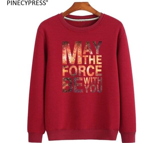 Quality 84.9% Cotton 15.1% Polyester Terry Anti-pilling Letters Printed Male Blue White O-Neck Casual Long Sleeve Men Sweatshirt