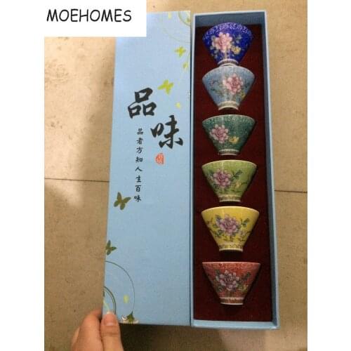 China scenery landscape 6 color cup Kung fu tea set wine cups coffee cups Family decoration Fine porcelain