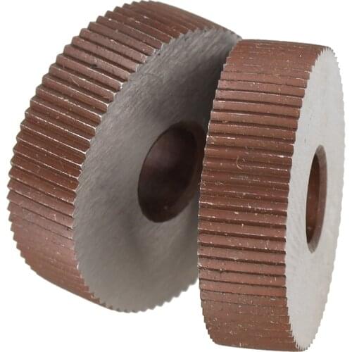 2Pcs Strength 0.8mm Wheel knurl Gear Hob Straight grain HSS Wheel Knife Knurled Machine Tools Accessories Lathe Embossing Wheel