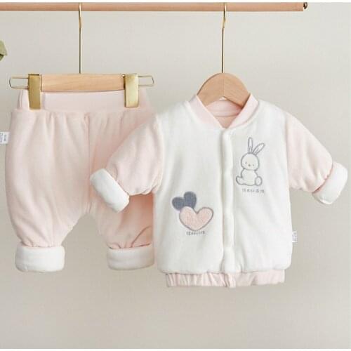 High Quality Baby Girl Clothes Set Winter Cotton Thicken Warm Coat + Pants Two Piece Infant Outfits Cute Christmas Suit