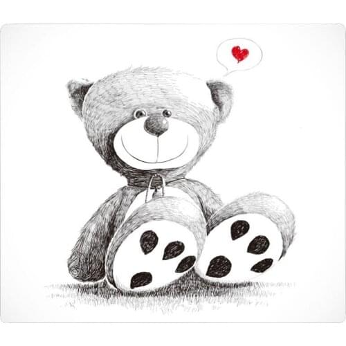 Mouse Pad Premium-Textured Mouse Mat Bear Cute Cartoon Creativesmalloffice Table Pad Non-Slip Rubber Base Round Gamer Mat