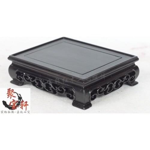 Square base ebony wood carving household act the role ofing is tasted Buddha vase stone arts and crafts