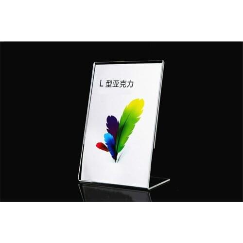 L-shape Clear Acrylic Menu Price Card Display Holder A5