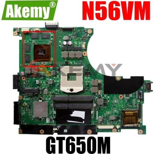 Akemy N56VM Laptop motherboard for ASUS N56VM N56VB N56VZ N56VJ N56V Test original mainboard GT650M Support I3 I5 CPU