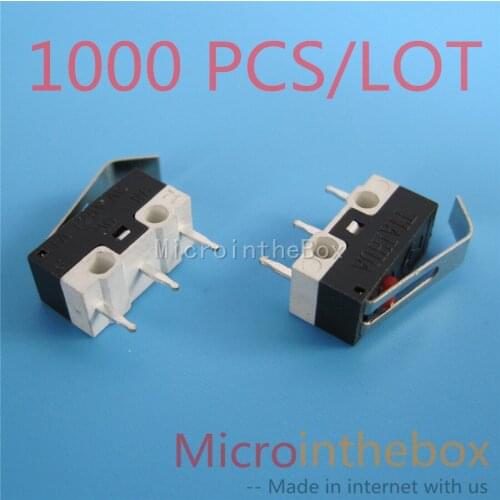 Micro switch 3P with Curved handle 1000PCS detect switch 125V1A limit switch DIP Large curvature 3pin 3p 100gf click force