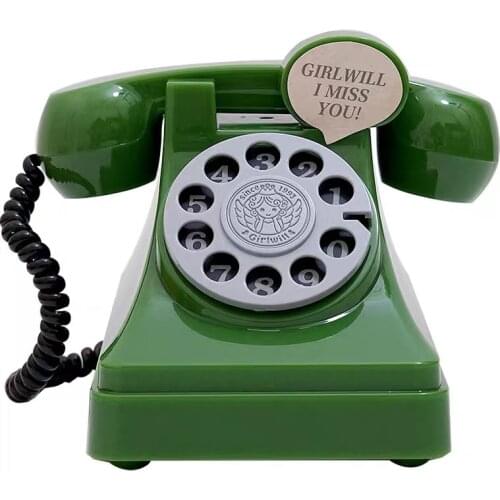 Loft American vintage wall hanging pink telephone model, living room decoration, creative coffee bar decorations home deco