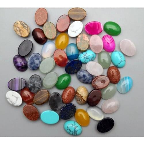 Fashion mixed 10-50pcs natural stone Cabochon bead no hole10X14 13X18 25X18 15X30 20X30 30X40 MM Ring accsories Free shipping
