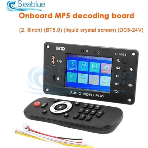 MP5 Bluetooth Decoder Board HD Car Lossless Full Format 2.8 Inch TFT Screen FM Audio Module